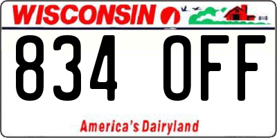 WI license plate 834OFF