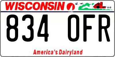 WI license plate 834OFR