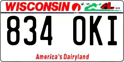 WI license plate 834OKI