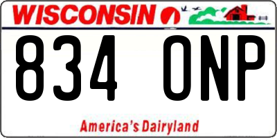WI license plate 834ONP