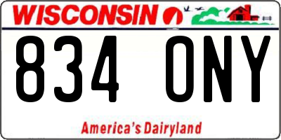 WI license plate 834ONY