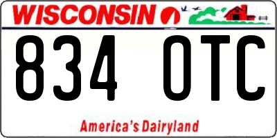 WI license plate 834OTC
