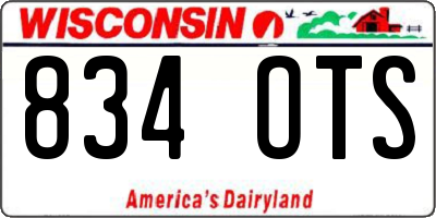 WI license plate 834OTS