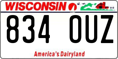 WI license plate 834OUZ