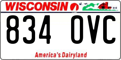 WI license plate 834OVC