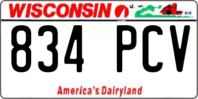 WI license plate 834PCV