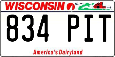 WI license plate 834PIT