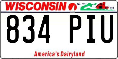 WI license plate 834PIU