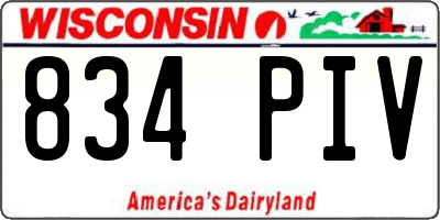 WI license plate 834PIV