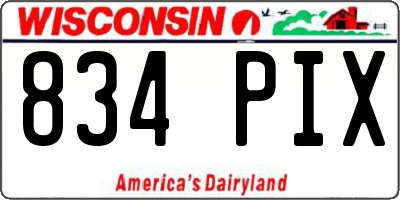 WI license plate 834PIX