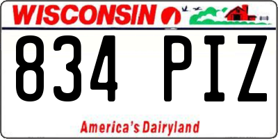 WI license plate 834PIZ