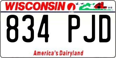 WI license plate 834PJD