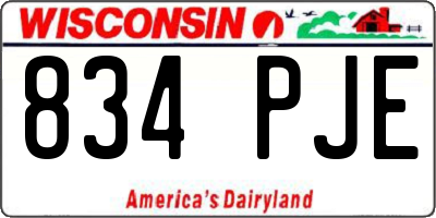 WI license plate 834PJE