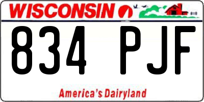 WI license plate 834PJF