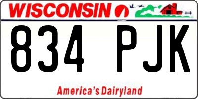 WI license plate 834PJK