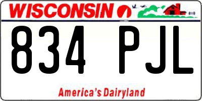 WI license plate 834PJL