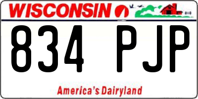 WI license plate 834PJP