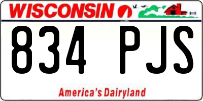WI license plate 834PJS