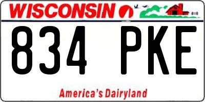 WI license plate 834PKE