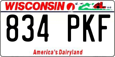 WI license plate 834PKF