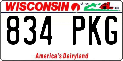 WI license plate 834PKG