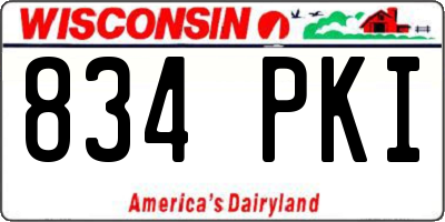 WI license plate 834PKI