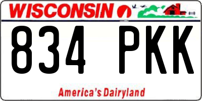 WI license plate 834PKK