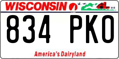 WI license plate 834PKO