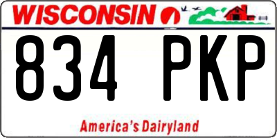 WI license plate 834PKP
