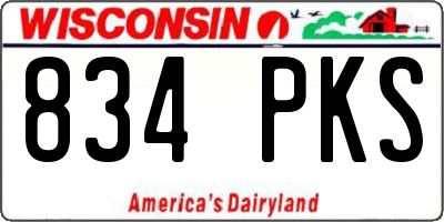 WI license plate 834PKS