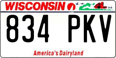 WI license plate 834PKV