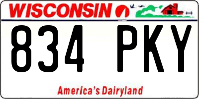 WI license plate 834PKY