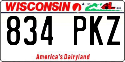 WI license plate 834PKZ