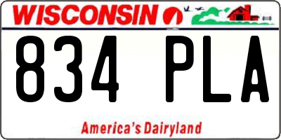 WI license plate 834PLA