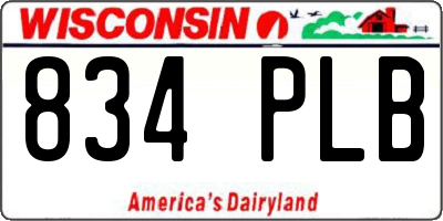 WI license plate 834PLB
