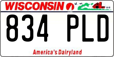 WI license plate 834PLD