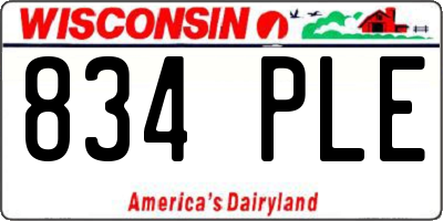 WI license plate 834PLE