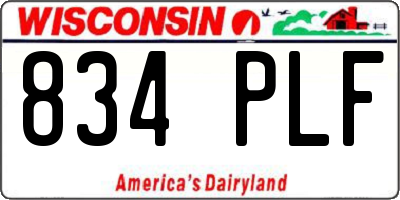 WI license plate 834PLF