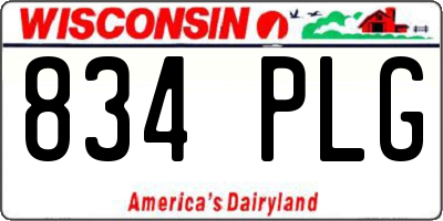 WI license plate 834PLG