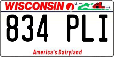 WI license plate 834PLI