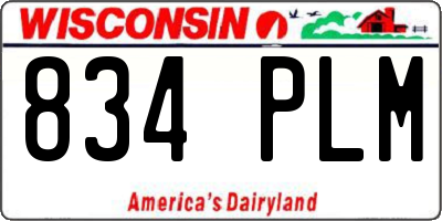 WI license plate 834PLM