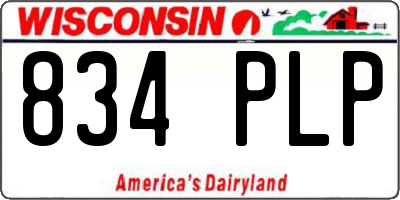 WI license plate 834PLP