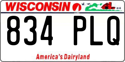 WI license plate 834PLQ
