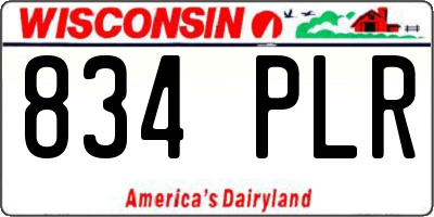 WI license plate 834PLR