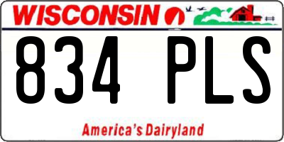 WI license plate 834PLS