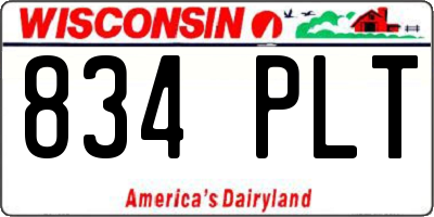 WI license plate 834PLT