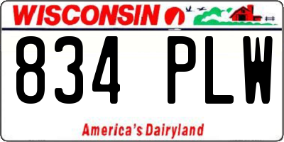 WI license plate 834PLW