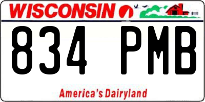 WI license plate 834PMB
