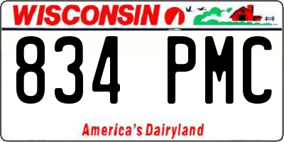 WI license plate 834PMC