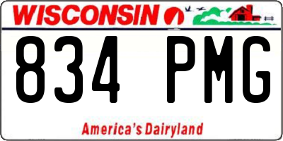 WI license plate 834PMG